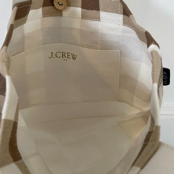 J. CREW FACTORY Mini Structured Canvas Plaid Tote Bag - New With Tags - Picture 7 of 9
